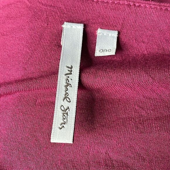 3/$20 Michael Stars Deep Pink/Purple V-Neck Jersey Knit Dress  (Size: XS) - Picture 5 of 12